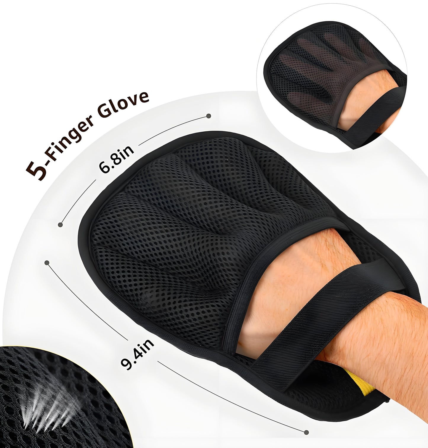 Pet Hair Removal Glove for Dogs & Cats Electrostatic Reusable Brush Hair Remover Tool for Couch, Furniture, Carpet, Car Seat & Clothes(2 pcs)