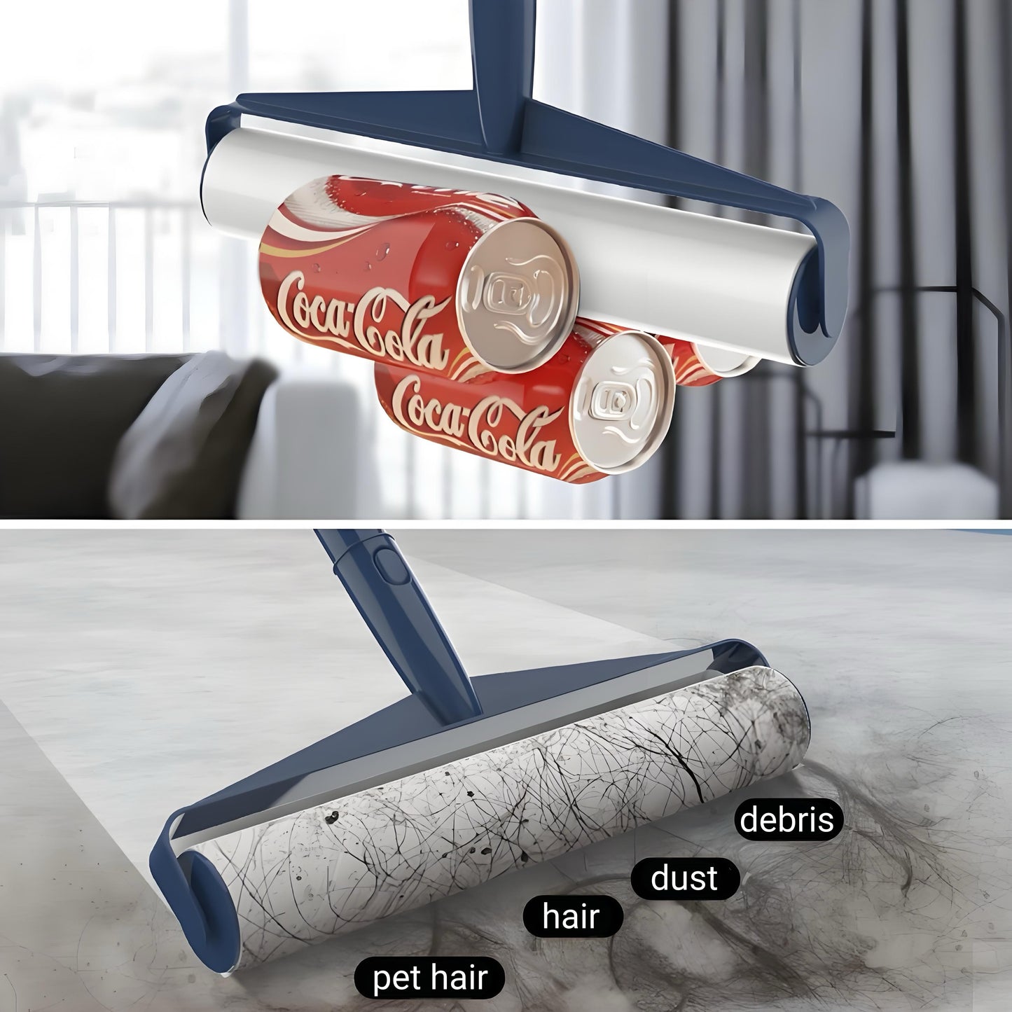 Largest Pet Hair Lint Rollers with 48" Adjustable Long Handle Wide 13.8" Refill Prevent Pet Hair Flying all over the Floor