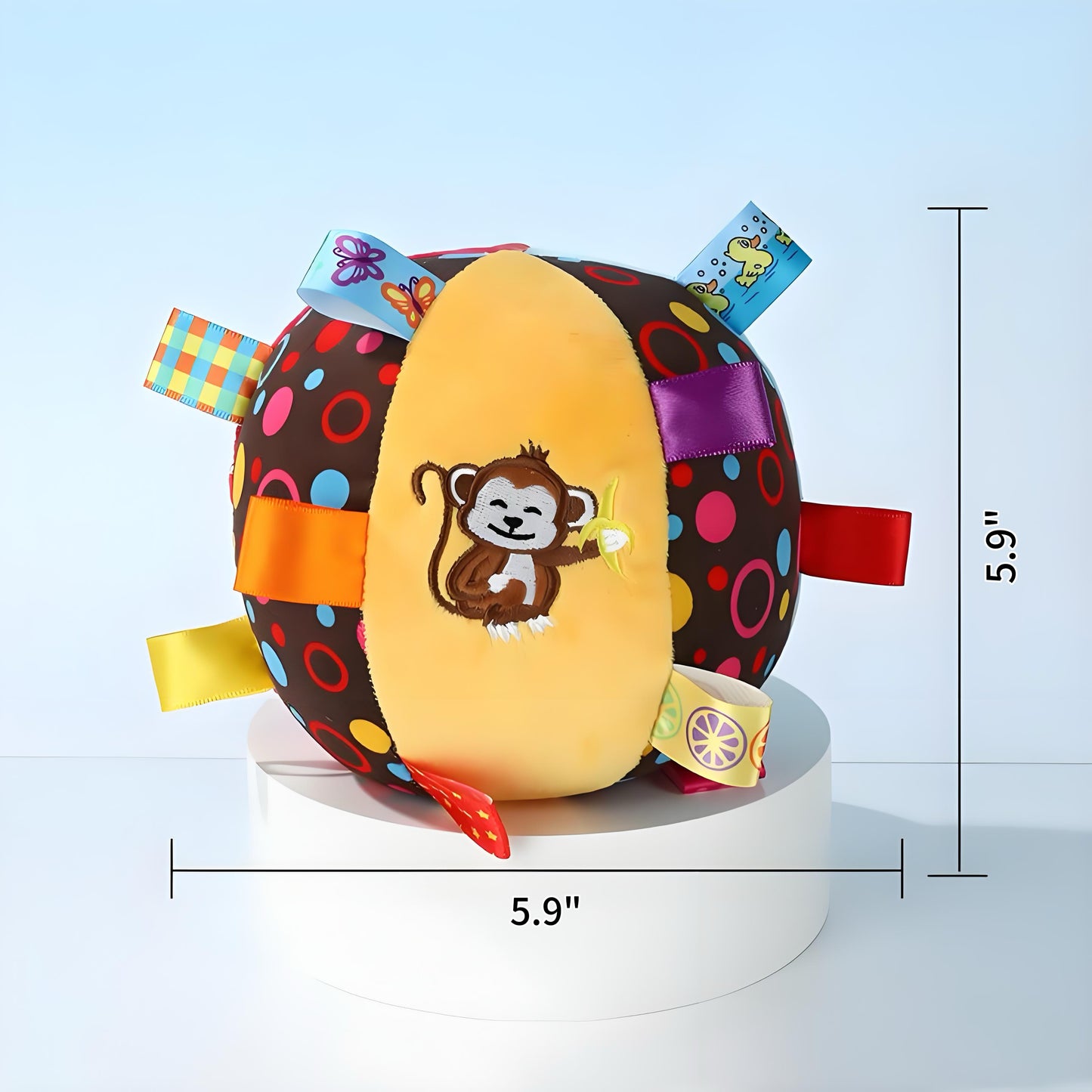 Dog Squeaky Plush Toy with Straps, Dog Soccer Ball Toy with Soft Stuffed Cotton Durable Dog Chew Ball Toy for Small to Large Dog