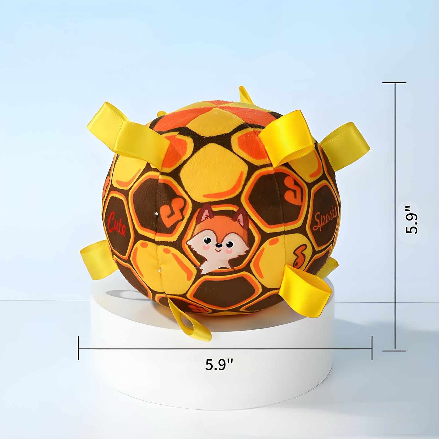 Dog Squeaky Plush Toy with Straps, Dog Soccer Ball Toy with Soft Stuffed Cotton Durable Dog Chew Ball Toy for Small to Large Dog