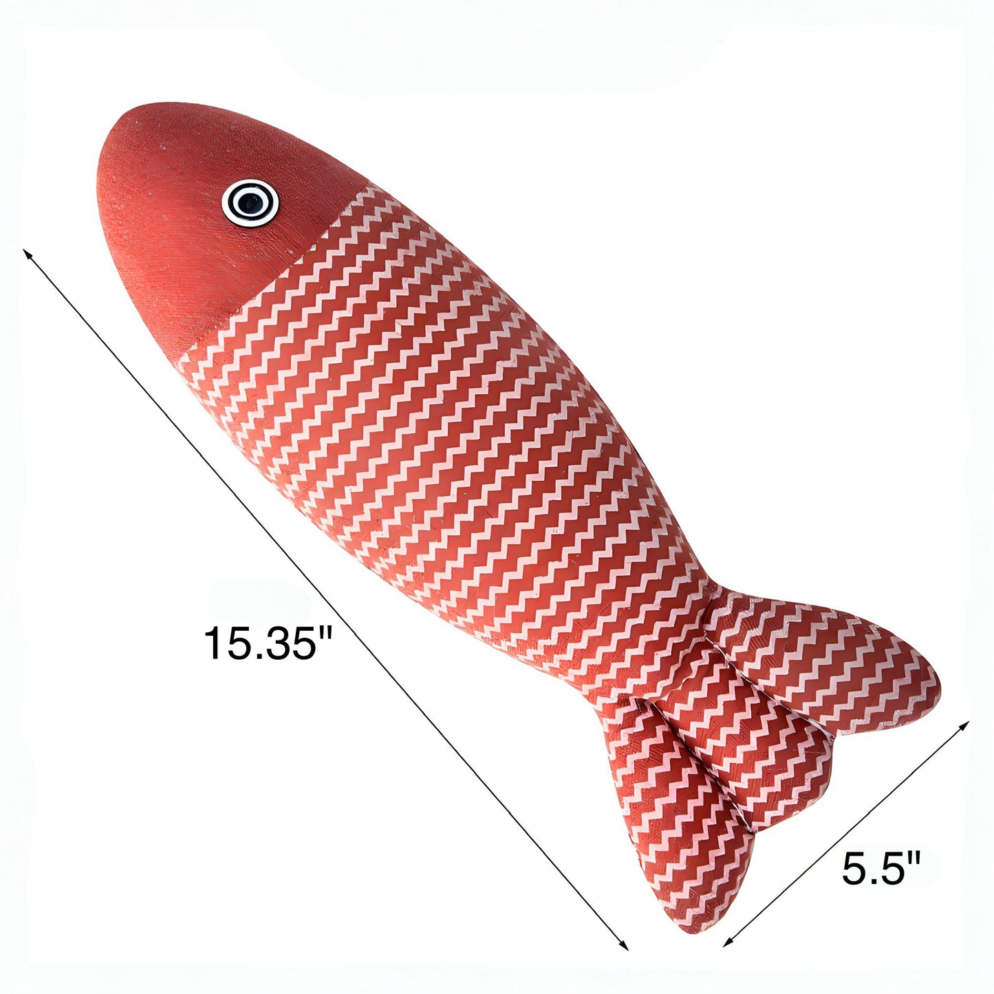 Olanty 2 Pcs Fun and Durable Catnip Maximum Fish Toys Interactive Exercise Toys for Indoor Cats 15 Inches Yellow&Red