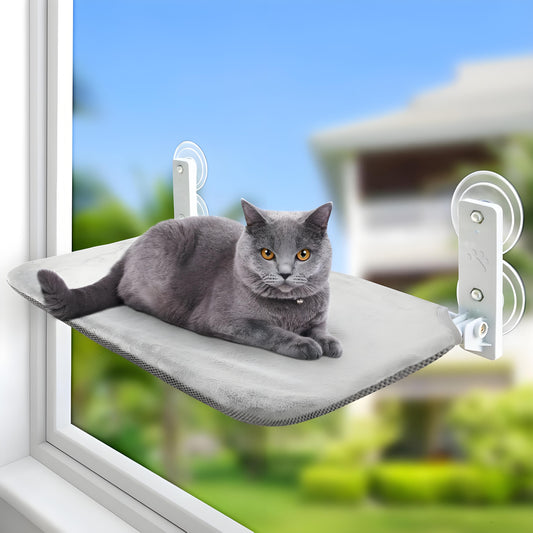 Olanty Cat Window Perch Cordless Foldable Cat Hammock for Wall with 4 Suction Cups
