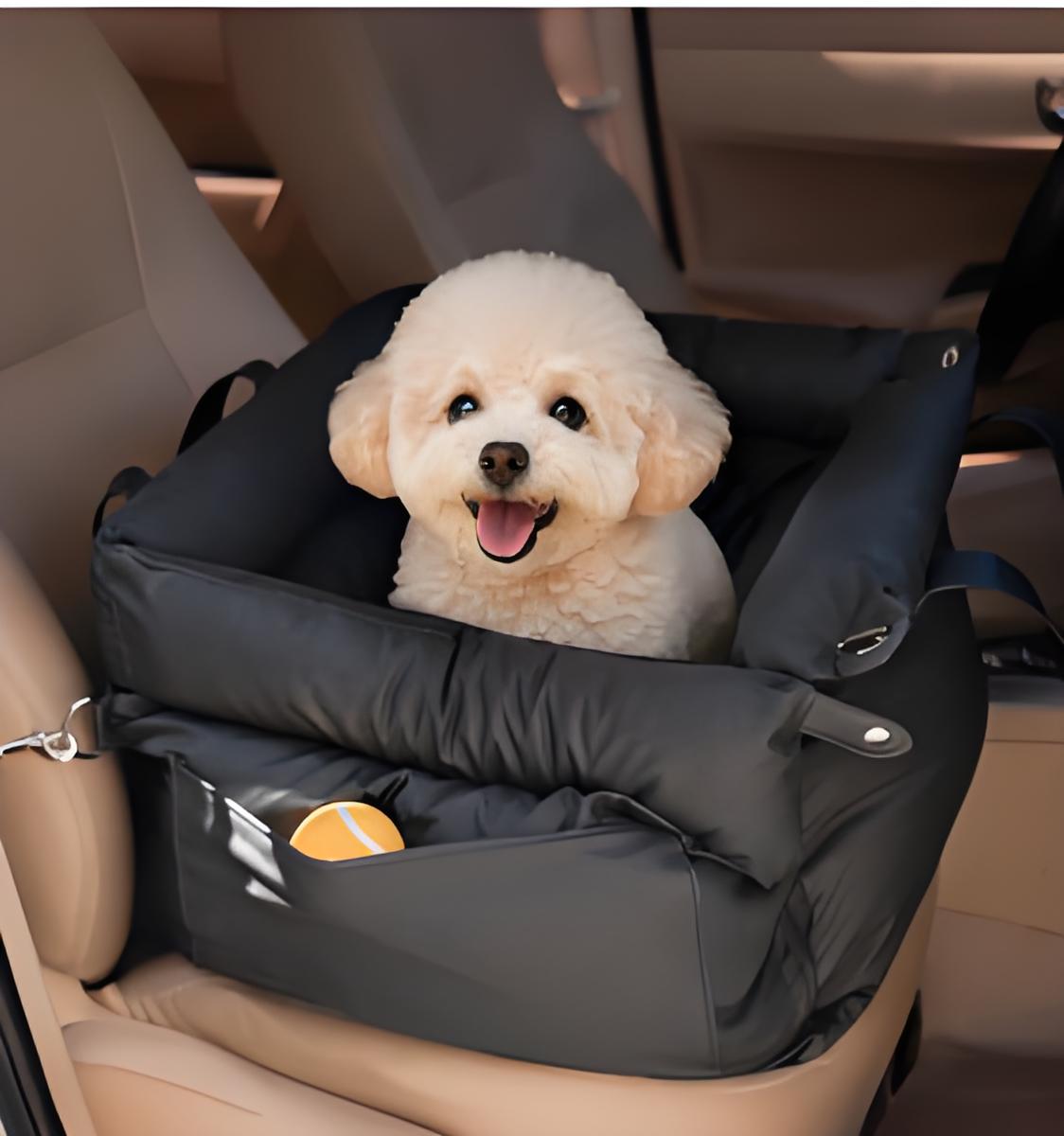 Olanty Portable Dog Car Safety Seat for Dogs, Waterproof 3 in 1 Soft Leather Dog Car Bed for Travel Carrying Bag with Non-Slip Base