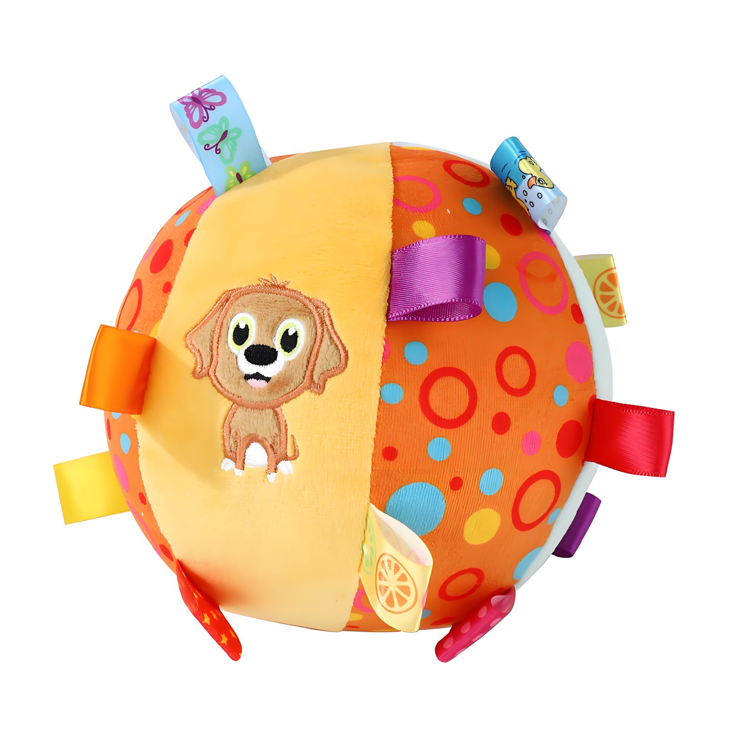Dog Squeaky Plush Toy with Straps, Dog Soccer Ball Toy with Soft Stuffed Cotton Durable Dog Chew Ball Toy for Small to Large Dog