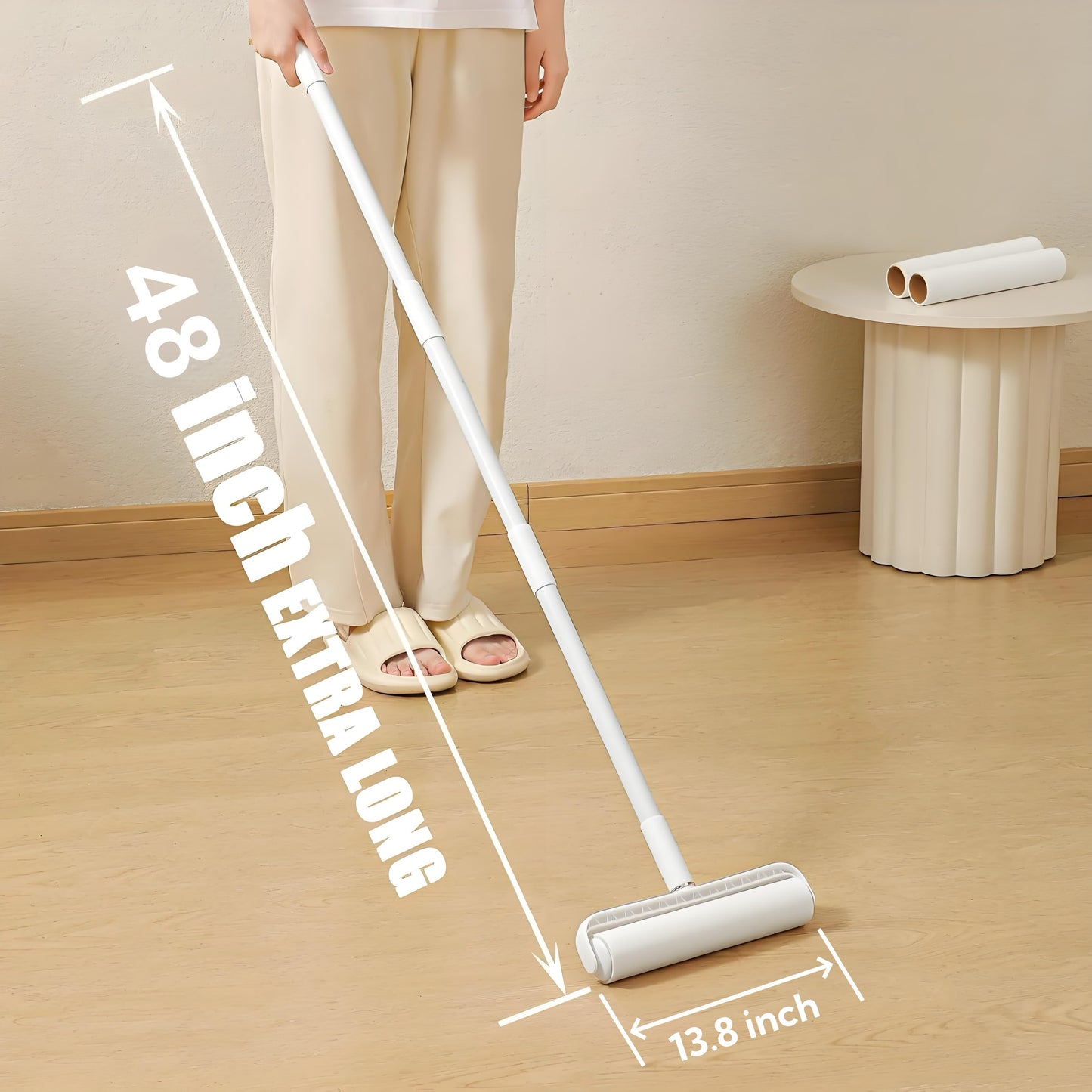 Largest Pet Hair Lint Rollers with 48" Adjustable Long Handle Wide 13.8" Refill Prevent Pet Hair Flying all over the Floor