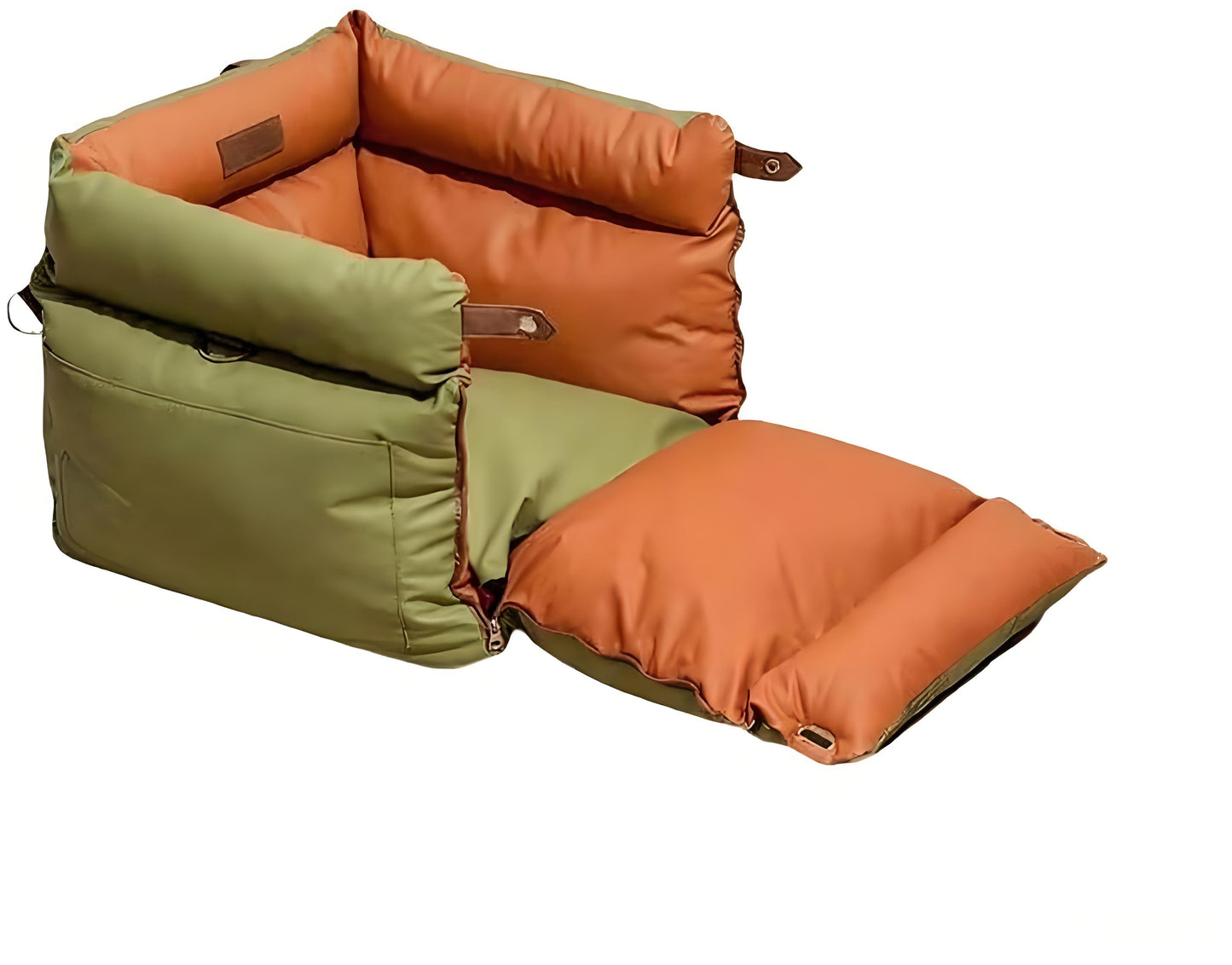 Olanty Portable Dog Car Safety Seat for Dogs, Waterproof 3 in 1 Soft Leather Dog Car Bed for Travel Carrying Bag with Non-Slip Base