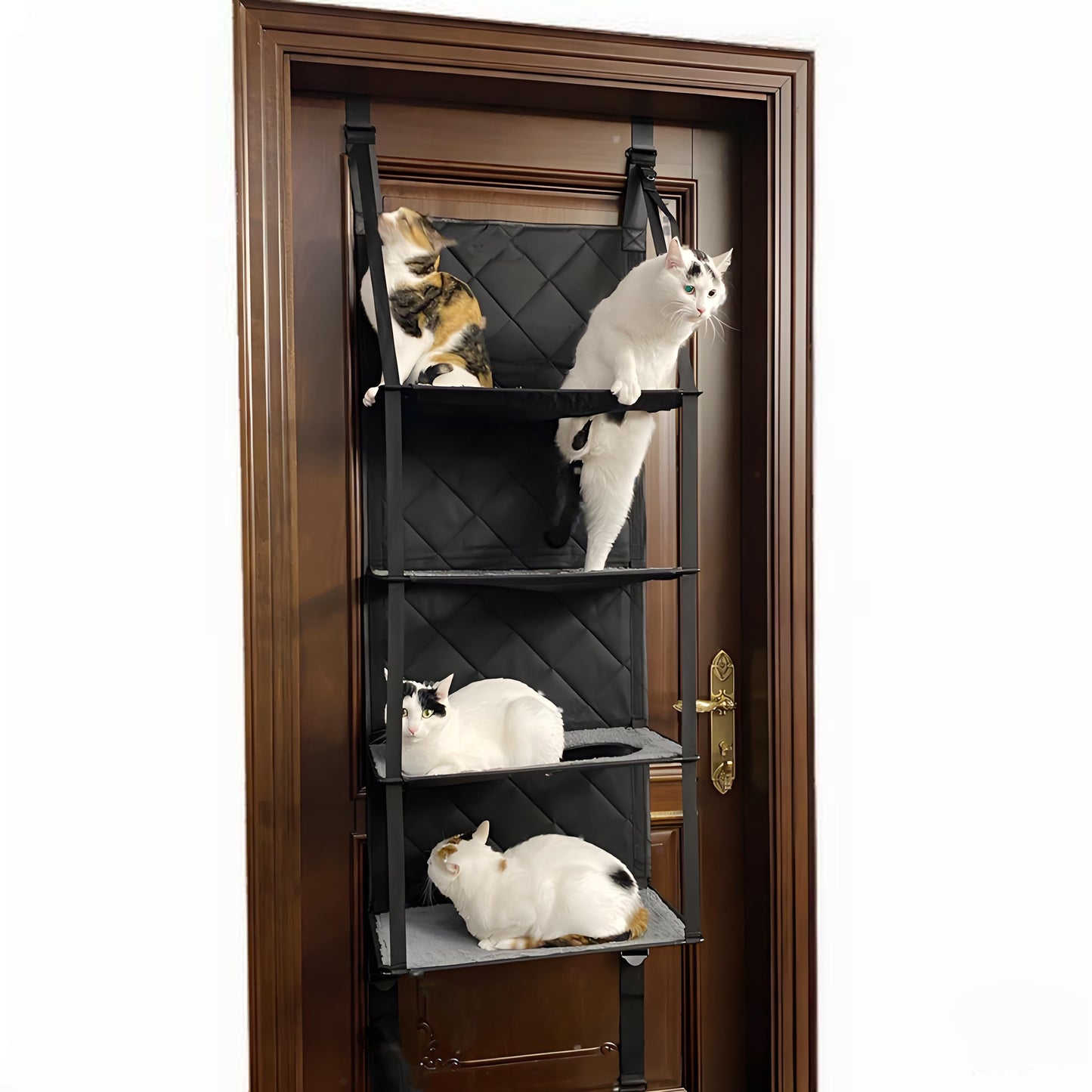 4 Level Door Mounted Cat Climber Foldable Multifunctional Cat Tower Bed