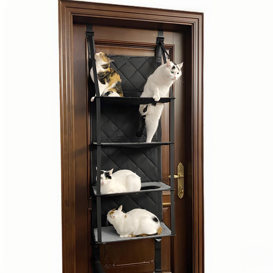 4 Level Door Mounted Cat Climber Foldable Multifunctional Cat Tower Bed