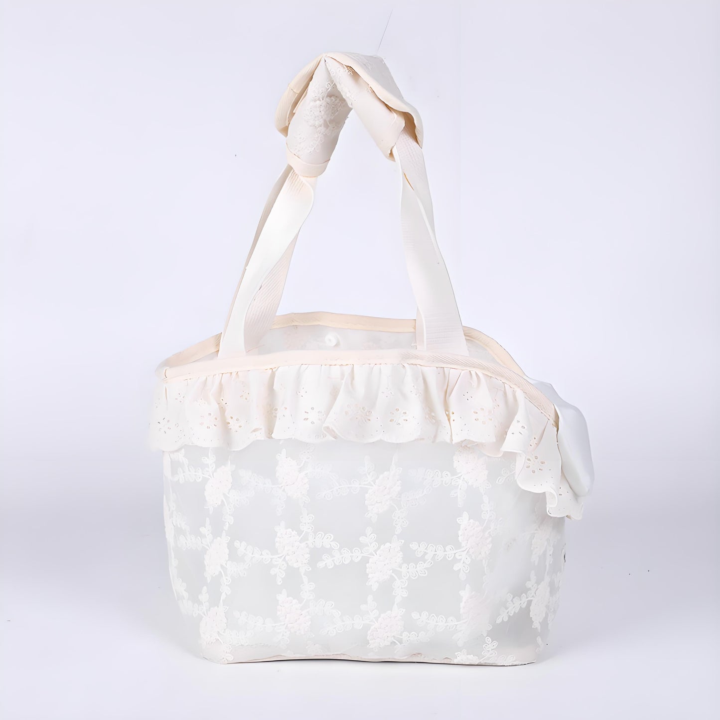 Olanty Princess Lace Carrier bag for Small Dogs & Cats, Breathable Mesh Travel Soft Handbag for Your Girls